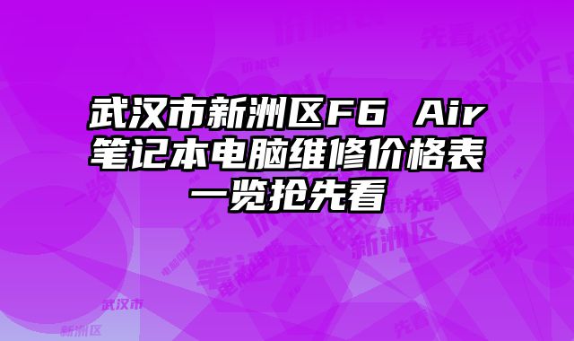 武汉市新洲区F6 Air笔记本电脑维修价格表一览抢先看