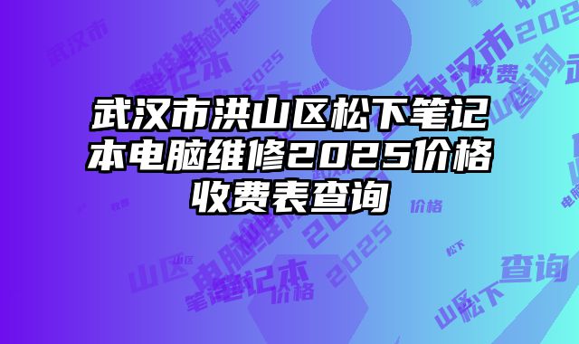 武汉市洪山区松下笔记本电脑维修2025价格收费表查询