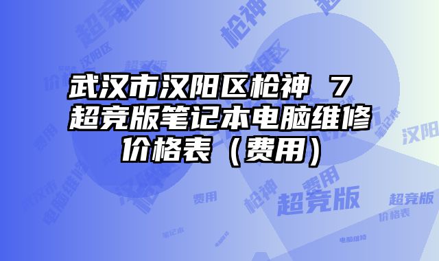 武汉市汉阳区枪神 7 超竞版笔记本电脑维修价格表（费用）