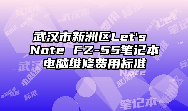 武汉市新洲区Let's Note FZ-55笔记本电脑维修费用标准