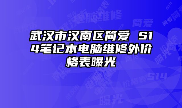 武汉市汉南区简爱 S14笔记本电脑维修外价格表曝光