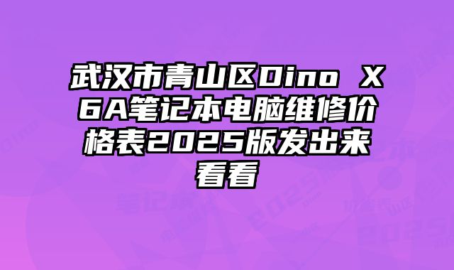 武汉市青山区Dino X6A笔记本电脑维修价格表2025版发出来看看