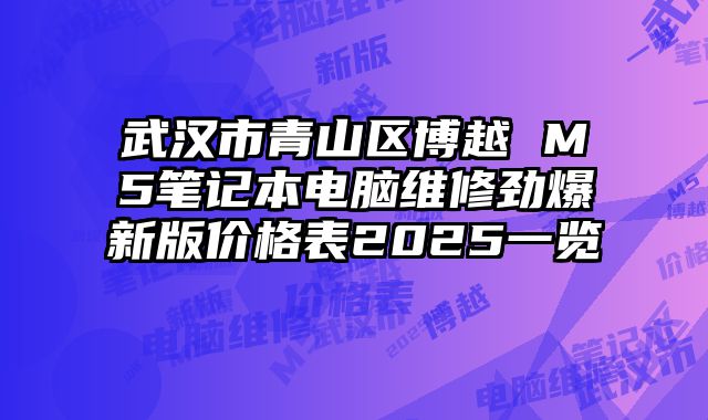 武汉市青山区博越 M5笔记本电脑维修劲爆新版价格表2025一览