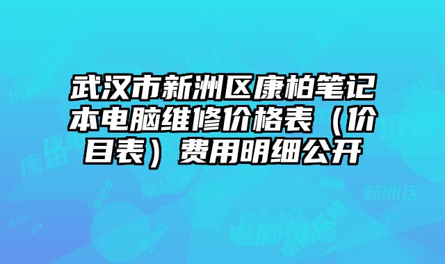 武汉市新洲区康柏笔记本电脑维修价格表（价目表）费用明细公开