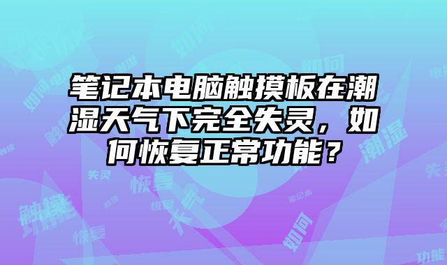 笔记本电脑触摸板在潮湿天气下完全失灵，如何恢复正常功能？