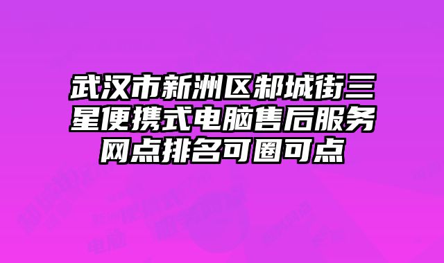 武汉市新洲区邾城街三星便携式电脑售后服务网点排名可圈可点