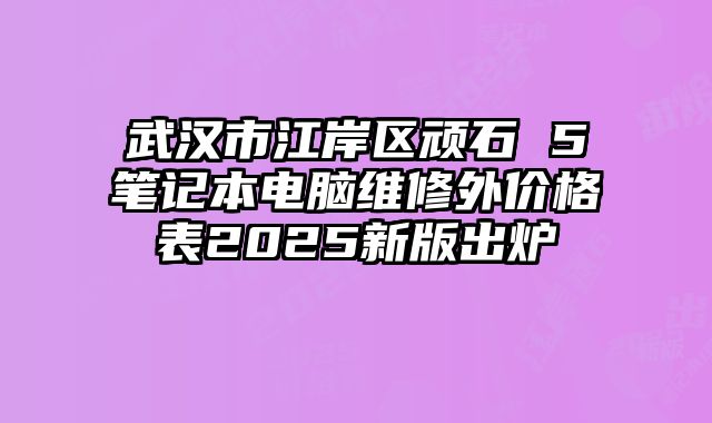 武汉市江岸区顽石 5笔记本电脑维修外价格表2025新版出炉