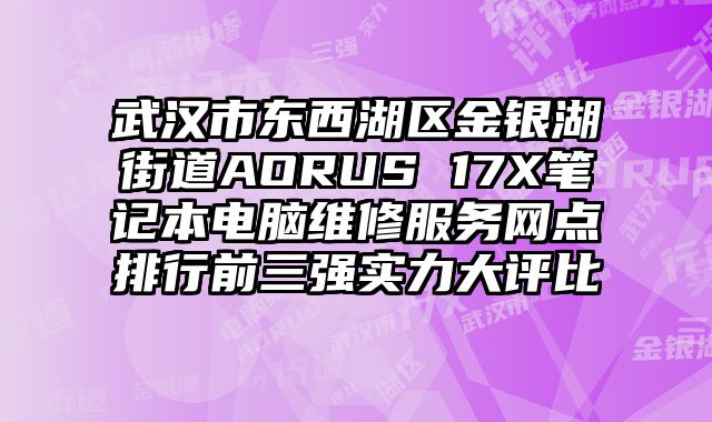 武汉市东西湖区金银湖街道AORUS 17X笔记本电脑维修服务网点排行前三强实力大评比