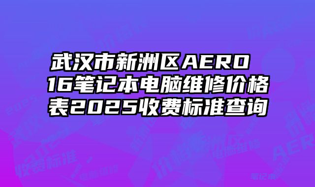 武汉市新洲区AERO 16笔记本电脑维修价格表2025收费标准查询