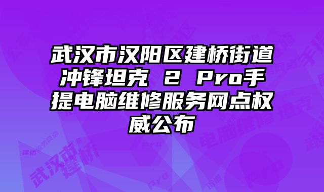 武汉市汉阳区建桥街道冲锋坦克 2 Pro手提电脑维修服务网点权威公布