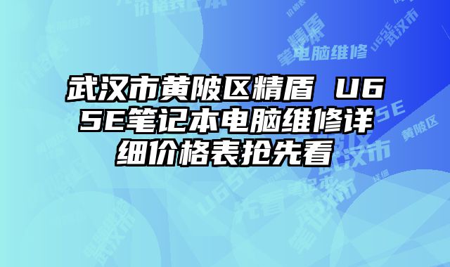 武汉市黄陂区精盾 U65E笔记本电脑维修详细价格表抢先看