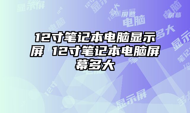 12寸笔记本电脑显示屏 12寸笔记本电脑屏幕多大