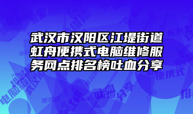 武汉市汉阳区江堤街道虹舟便携式电脑维修服务网点排名榜吐血分享