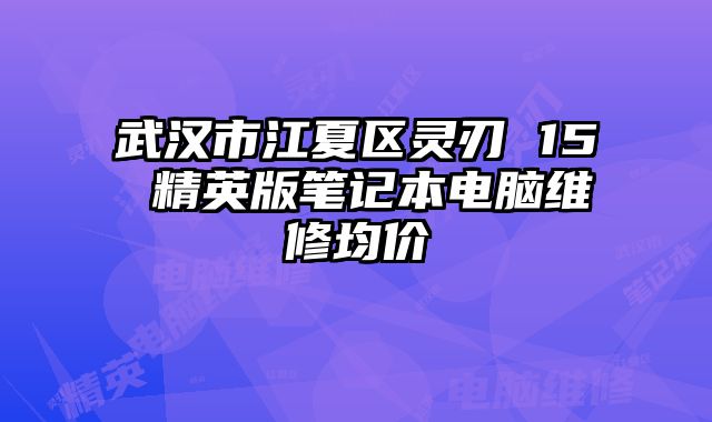 武汉市江夏区灵刃 15 精英版笔记本电脑维修均价