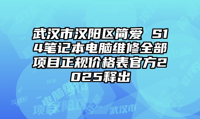 武汉市汉阳区简爱 S14笔记本电脑维修全部项目正规价格表官方2025释出