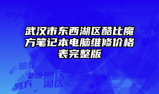 武汉市东西湖区酷比魔方笔记本电脑维修价格表完整版