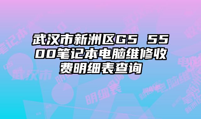 武汉市新洲区G5 5500笔记本电脑维修收费明细表查询