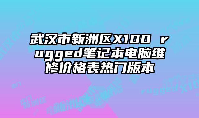 武汉市新洲区X100 rugged笔记本电脑维修价格表热门版本