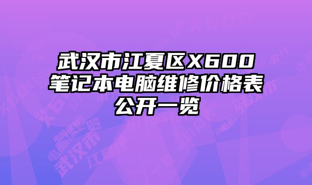 武汉市江夏区X600笔记本电脑维修价格表公开一览