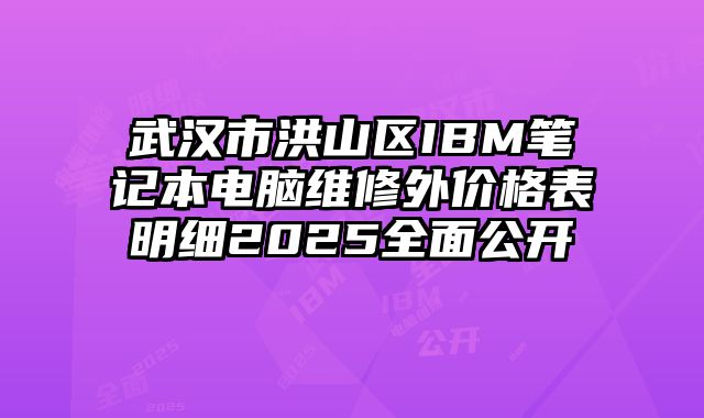 武汉市洪山区IBM笔记本电脑维修外价格表明细2025全面公开