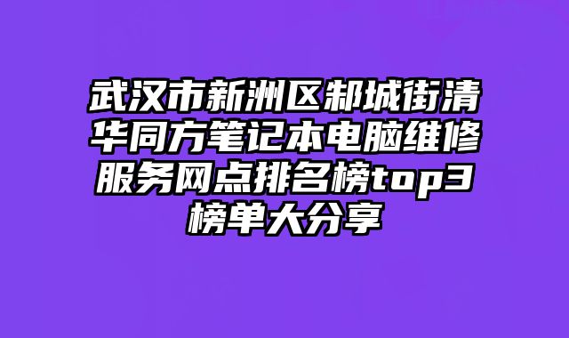 武汉市新洲区邾城街清华同方笔记本电脑维修服务网点排名榜top3榜单大分享