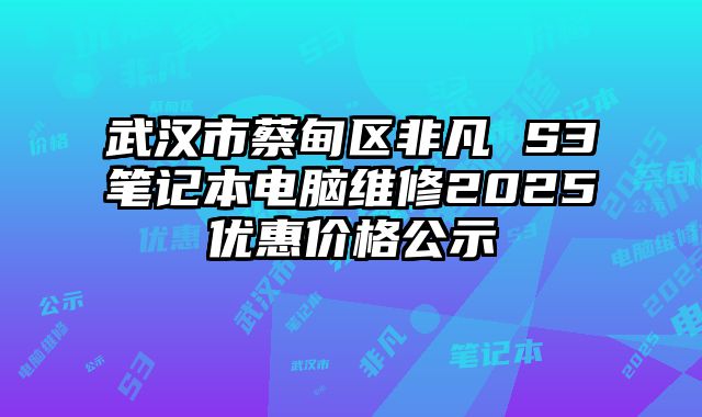 武汉市蔡甸区非凡 S3笔记本电脑维修2025优惠价格公示