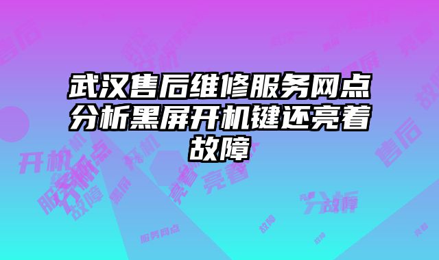 武汉售后维修服务网点分析黑屏开机键还亮着故障