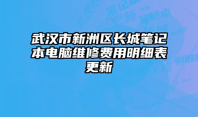 武汉市新洲区长城笔记本电脑维修费用明细表更新