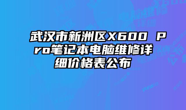 武汉市新洲区X600 Pro笔记本电脑维修详细价格表公布