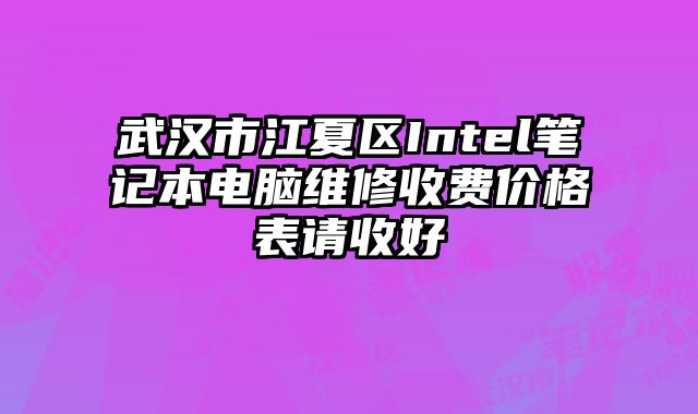 武汉市江夏区Intel笔记本电脑维修收费价格表请收好