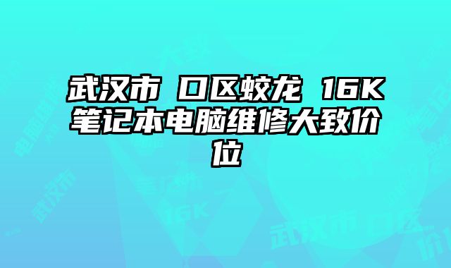 武汉市硚口区蛟龙 16K笔记本电脑维修大致价位