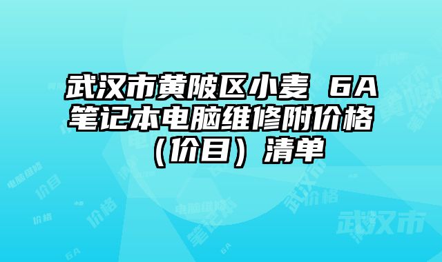 武汉市黄陂区小麦 6A笔记本电脑维修附价格（价目）清单