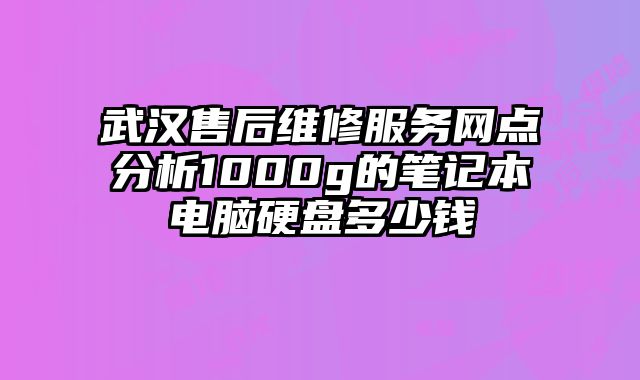 武汉售后维修服务网点分析1000g的笔记本电脑硬盘多少钱