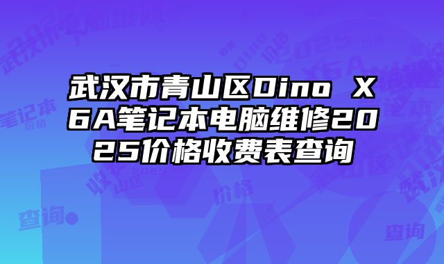 武汉市青山区Dino X6A笔记本电脑维修2025价格收费表查询