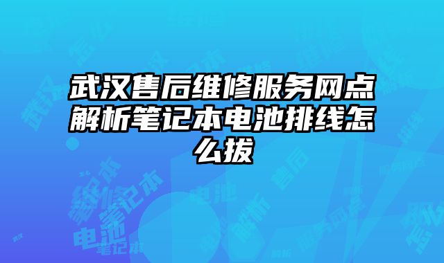 武汉售后维修服务网点解析笔记本电池排线怎么拔