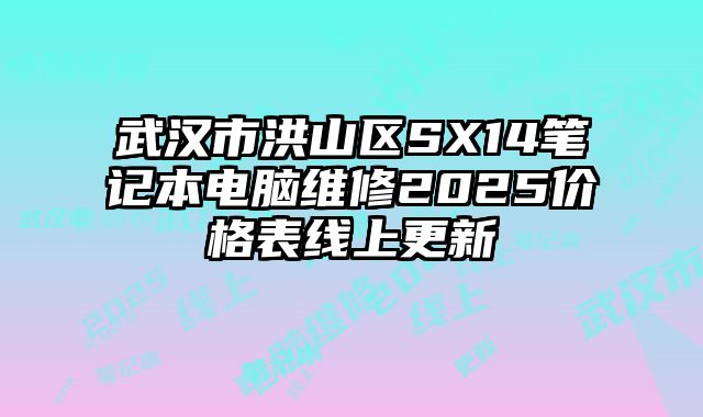 武汉市洪山区SX14笔记本电脑维修2025价格表线上更新