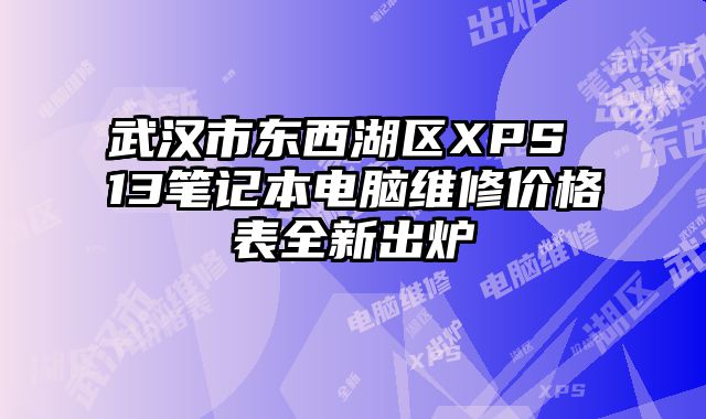 武汉市东西湖区XPS 13笔记本电脑维修价格表全新出炉