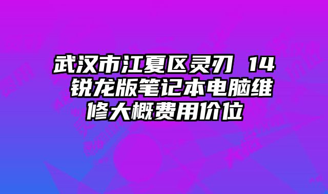 武汉市江夏区灵刃 14 锐龙版笔记本电脑维修大概费用价位