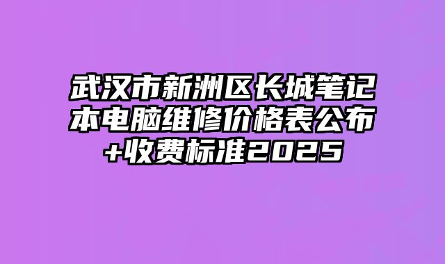 武汉市新洲区长城笔记本电脑维修价格表公布+收费标准2025