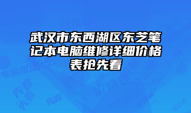 武汉市东西湖区东芝笔记本电脑维修详细价格表抢先看