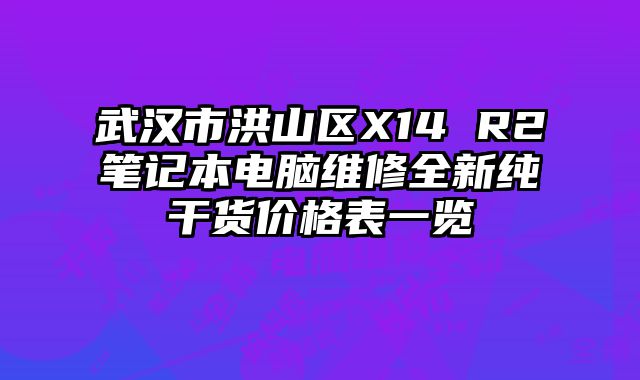 武汉市洪山区X14 R2笔记本电脑维修全新纯干货价格表一览