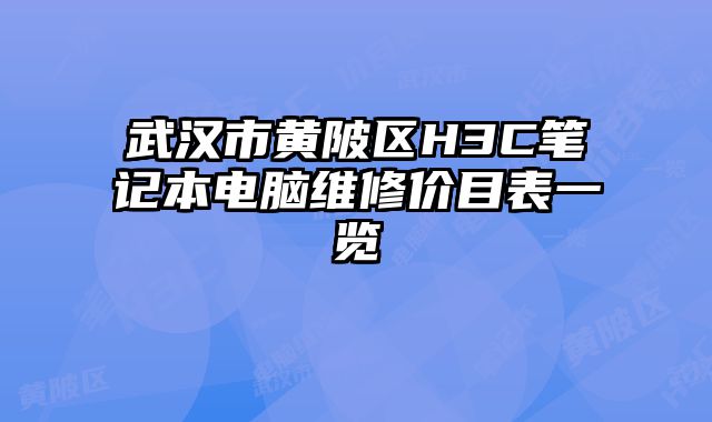 武汉市黄陂区H3C笔记本电脑维修价目表一览