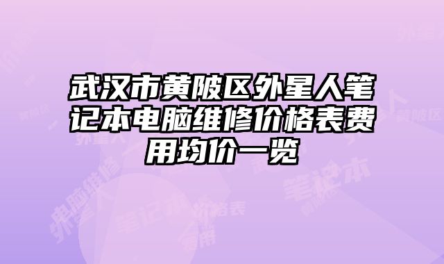 武汉市黄陂区外星人笔记本电脑维修价格表费用均价一览