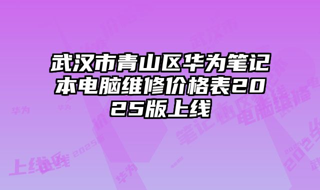 武汉市青山区华为笔记本电脑维修价格表2025版上线