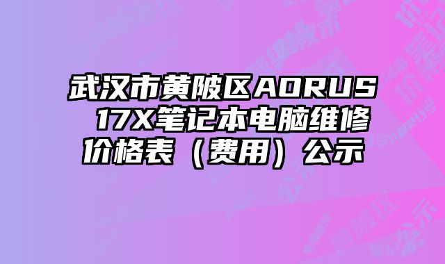 武汉市黄陂区AORUS 17X笔记本电脑维修价格表（费用）公示