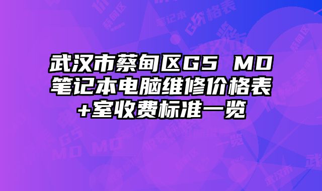 武汉市蔡甸区G5 MD笔记本电脑维修价格表+室收费标准一览