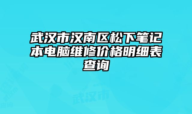 武汉市汉南区松下笔记本电脑维修价格明细表查询