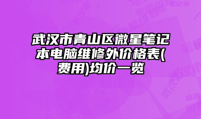 武汉市青山区微星笔记本电脑维修外价格表(费用)均价一览