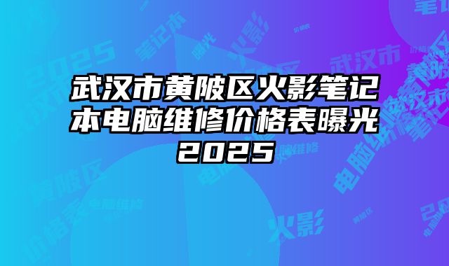 武汉市黄陂区火影笔记本电脑维修价格表曝光2025