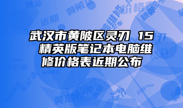 武汉市黄陂区灵刃 15 精英版笔记本电脑维修价格表近期公布